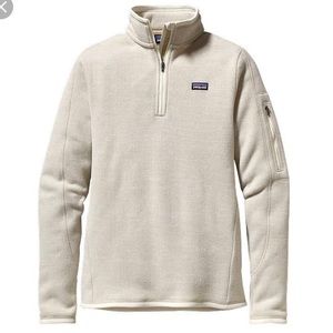 Patagonia better sweater white half zip fleece